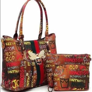 4 piece graffiti bee bag